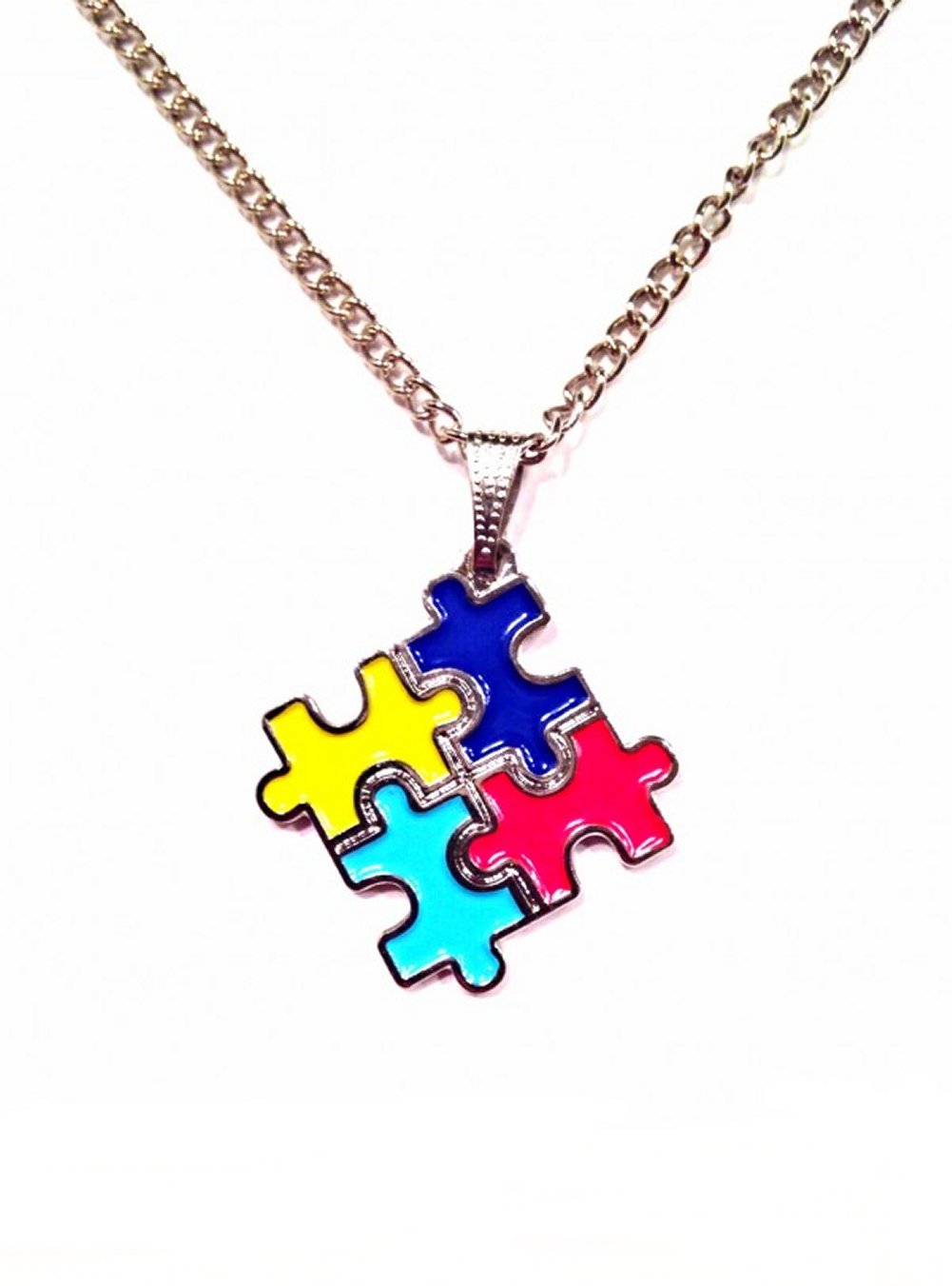Autism Charm Necklace,autism ribbon necklace,autism jewelry,autism awareness jewelry,autism awareness ribbon,autism ribbon charm,autism